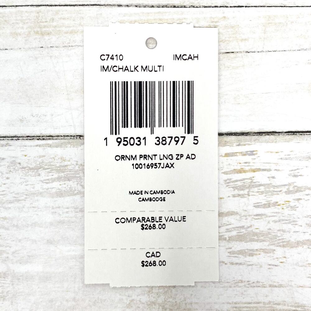 Coach Long Zip Around Wallet With Ornament Print in Chalk White Multi C7410 - Picture 5 of 5